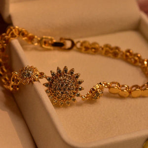 Elegant Unique Design Gold Plated Crystal Stones Bracelet for Girls/Women - Silkaura